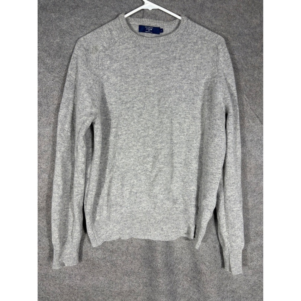 J.Crew Mens Gray Lambswool Crewneck Raglan Sweater A9128 Size L